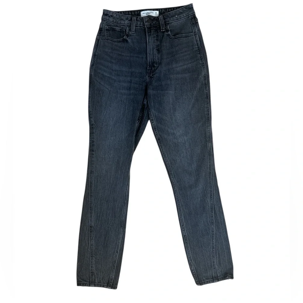 Abercrombie & Fitch The Skinny High Rise Curve Love Light Black Denim Jeans 25